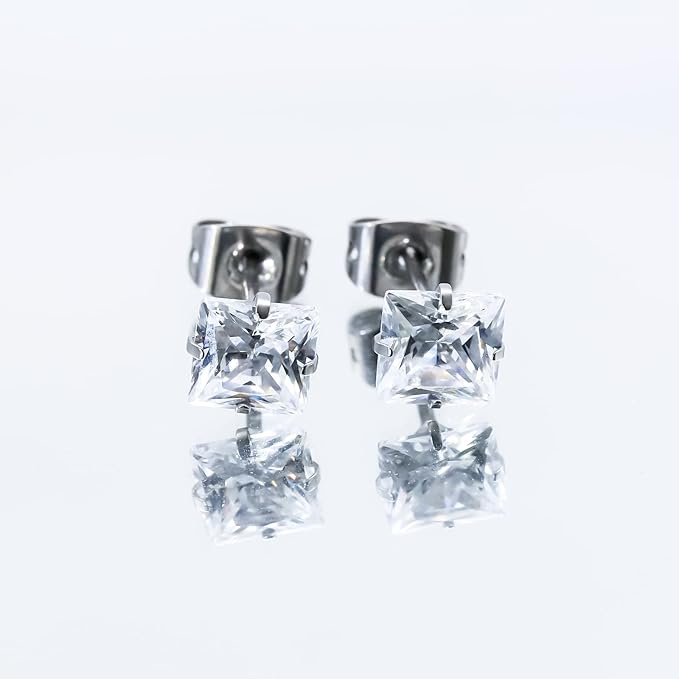 Auskarai su 6 mm cirkoniais